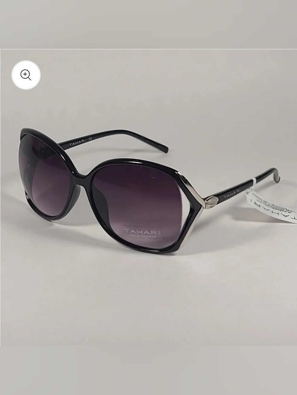 TahariTahari Oversize Vented Butterfly Sunglasses Shiny Frame Gradient Lens Th12